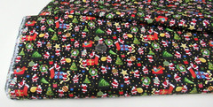 MINI SANTA MENAGERIE/BLACK – FABRIC TRADITION – BTHY – 18″X45″