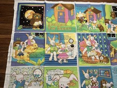 Avlyn Inc BEDTIME FOR BUNNY Fabric Panel Colorful Storybook 30in X 42in