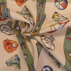Bloomcraft Screen Print Sports Cotton Fabric Baseball Football Stain Repellent