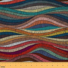 Boho Fabric By The Yard Bohemian Wavy Upholstery 10 Yards, Multi 06