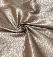 Silk Jacquard Brocade Fabric: Goldfish Beige Leaf Design – 54″ Wide