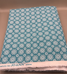 JoAnn’s Fabric Cotton 4 Yards by WOF 44″ Aqua Blue White Flowers