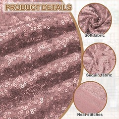 1 Yard Sequin Fabric by the Yard Velvet Sequins Fabric, Rose Gold