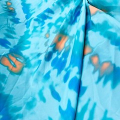 Tie Dye Blue Print Nylon Spandex Fabric 4 Way Stretch By Yard