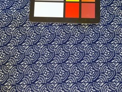 By 1/2 Yd Dark Blue and Gray Floral Geometric Cotton Quilt Fabric