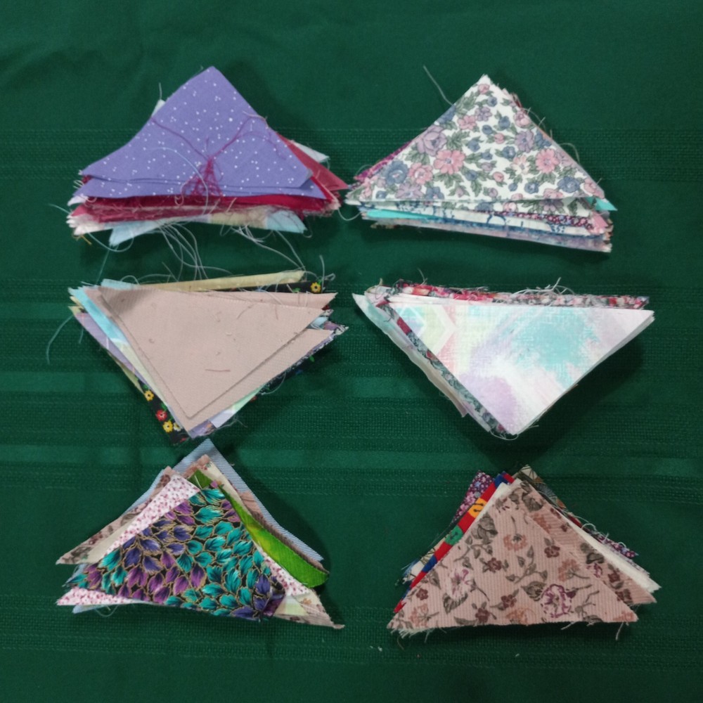 Quilting Fabric Precut lot of Triangle Quilt Assorted Colors Patterns 5047