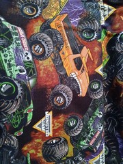 100% Cotton Novelty Fabric Monster Jam Trucks 1.5 Yard cut