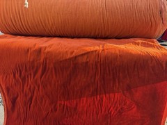 Burnt Orange Velvet UPHOLSTERY CRUSHED FLOCKING CURTAIN FABRIC 53” BY THE YARD