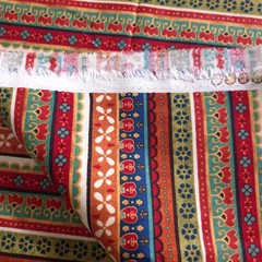 Folkloric Border Stripe Multi Cotton Fabric 44″x36″ Precut Yard