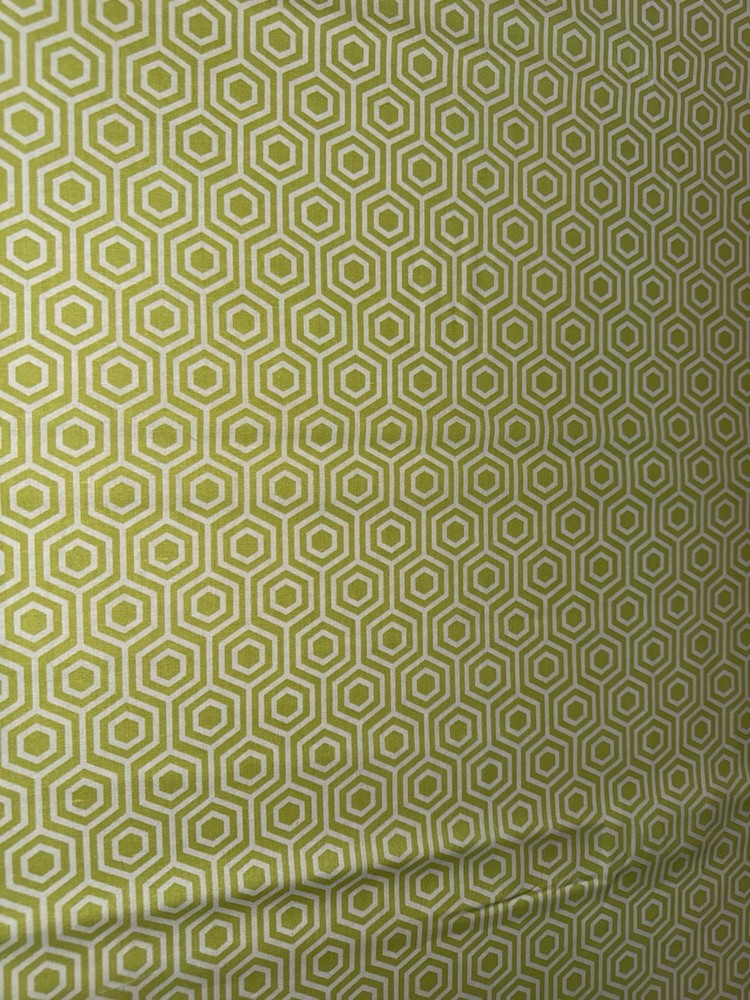 Emma & Mila Green Modern Geometric Hexagon Fabric – 100% Cotton ~ By The Yard