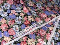 By 1/2 Yd Vintage Rose Daffodil Pansy Daisy Floral Cotton Fabric Peter Pan BTHY