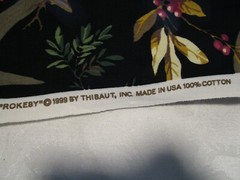 Vintage Thibaut Floral Birds floral Drapery Fabric 100% cotton 1999 NOS 56″ W