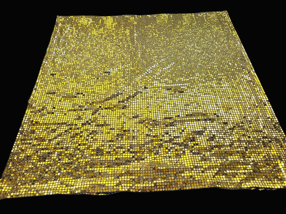 Broadway Theatre remnant Silver Black Lame’ with Thousands of Sequences 72 X 36″