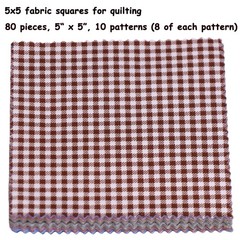 80Pcs 5×5 inch Gingham Cotton Fabric Squares, Plaid Charm Packs for Quilting …