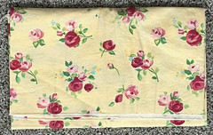 Robert Kaufman Fabrics Pink Roses on Yellow Background 5 Yards 27″W + CUT