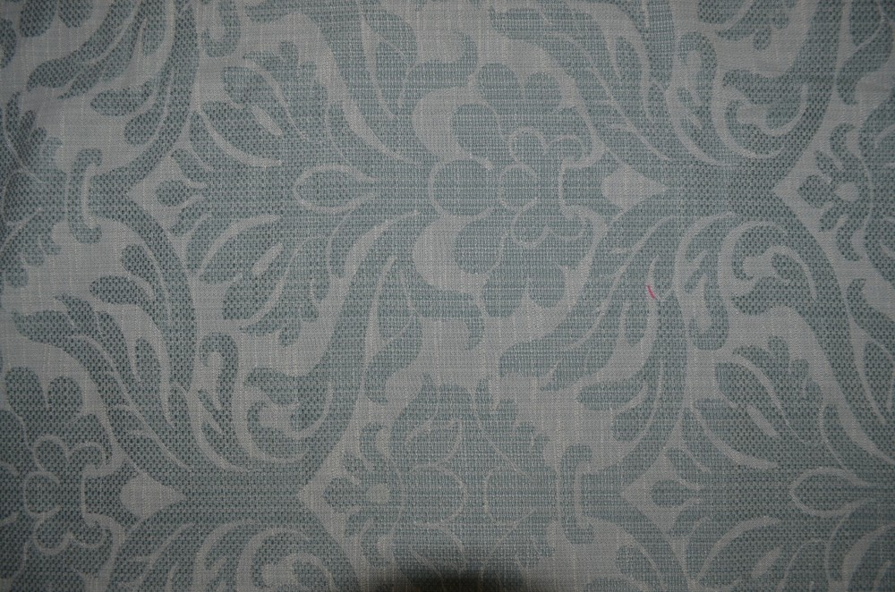 30 YARD PIECE /ROBIN EGG BLUE / 100% COTTON , HEAVY, WOVEN DAMASK /VTG BRAEMORE