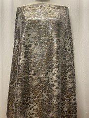 Exquisite Gold Silver Sequin Abstract Leopard Snake Fabric 1 Yard Long 56 ” Wide