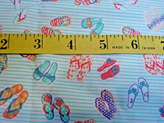 1/2 yd Bleached Aqua Orange Sandals Printed Organic Cotton Mood Fabric 60″W-NEW