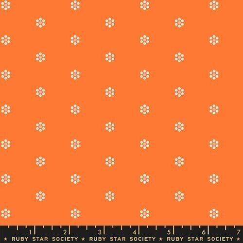 Fat Quarter Ruby Star Society “Rise And Shine” Blooms Ditzy Orange Quilt Cotton