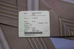 RALPH LAUREN DUNSTON STRIPE Camel cotton linen upholstery fabric 3Y