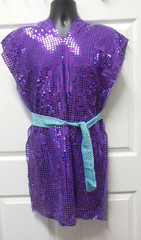 Lot of 2 sequin fabric remnants Purple Praise tunic project 40″x 2yd &20″ x 2 yd