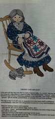 Cranston Print Works “Granny and Her Quilt” Fabric Panel New