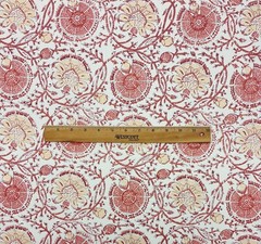 STOUT GIBERTINI SUNSET RED FLORAL VINE HIGH END MULTIUSE FABRIC BY YARD 56″W