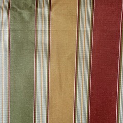 Vintage Cotton Striped Fabric Sage Green Red Gold Cream 2 Yd x 55