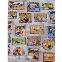 Patchwork Quilting Sewing Fabric Serengeti Plains Animals Panel 78x110cm