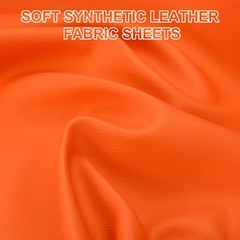 Faux Leather Sheets 63×39.4in, PU Vinyl Fabric for Orange Red