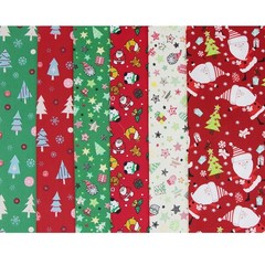 6 PCS Christmas Fabric Fat Quarters 19.7×19.7 Inch Cotton Quilting Bundles DIY