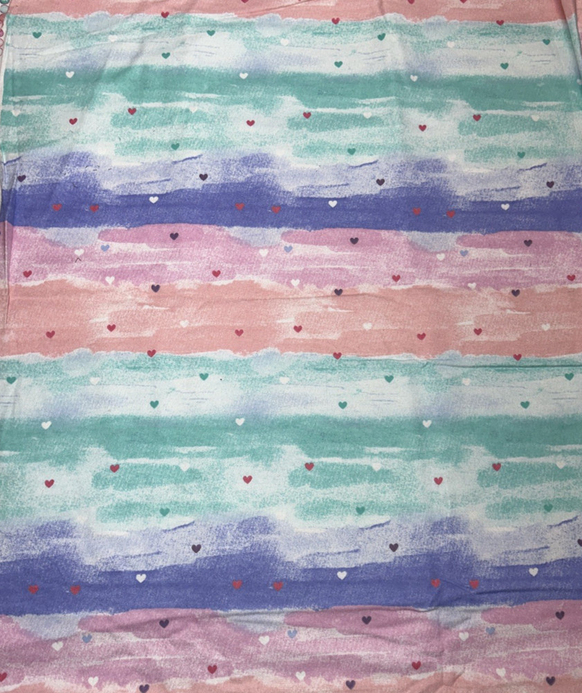 JoAnn Snuggle Flannel Fabric 2.388 Yds Pastel Brushstroke & Hearts New 2 Pieces