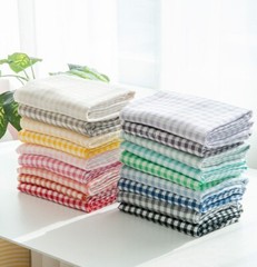 Double Gauze 1cm Check Fabric – Washed Cotton Large Width 18 Colors Available