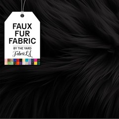 1 Yard Black Faux Fur Fabric Artificial Craft 36×60 Inch Wide DIY Sewing