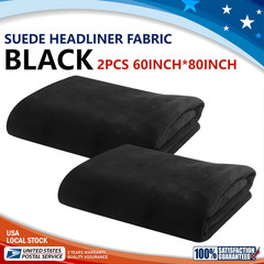 3MM Black Suede Headliner Fabric 2*60″x80″ Foam Backed for Car Inner Roof Repair