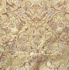 Brunschwig Fils Fabric 10 Yds Jacobean Ornate Baroque Floral Gold Accents 1996