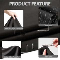 Faux Leather Fabric Smooth Solid 54″ x 36″ (Black)