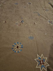 Vtg Embroidered Faux Suede Fabric 72 X 58 Wide Native American Tribal Western