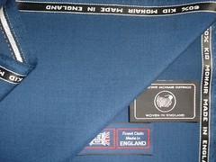 60% SUMMER KID MOHAIR & WOOL “UCLA Blue SUITING FABRIC MADE IN ENGLAND See Below