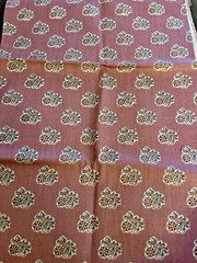 VTG Ditzy Floral Bouquet Toss on Dusky Pink/ Mauve Cotton Linen Home Decor BTFQ