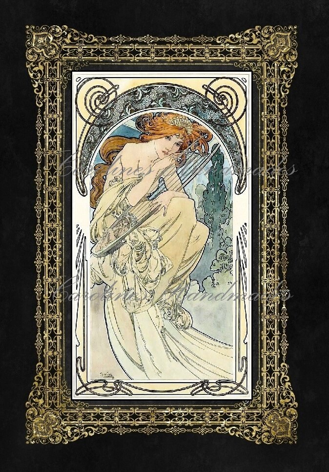 Mucha Lady D Designer Cotton Fabric Quilt Block Multi-size