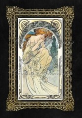 Mucha Lady D Designer Cotton Fabric Quilt Block Multi-size