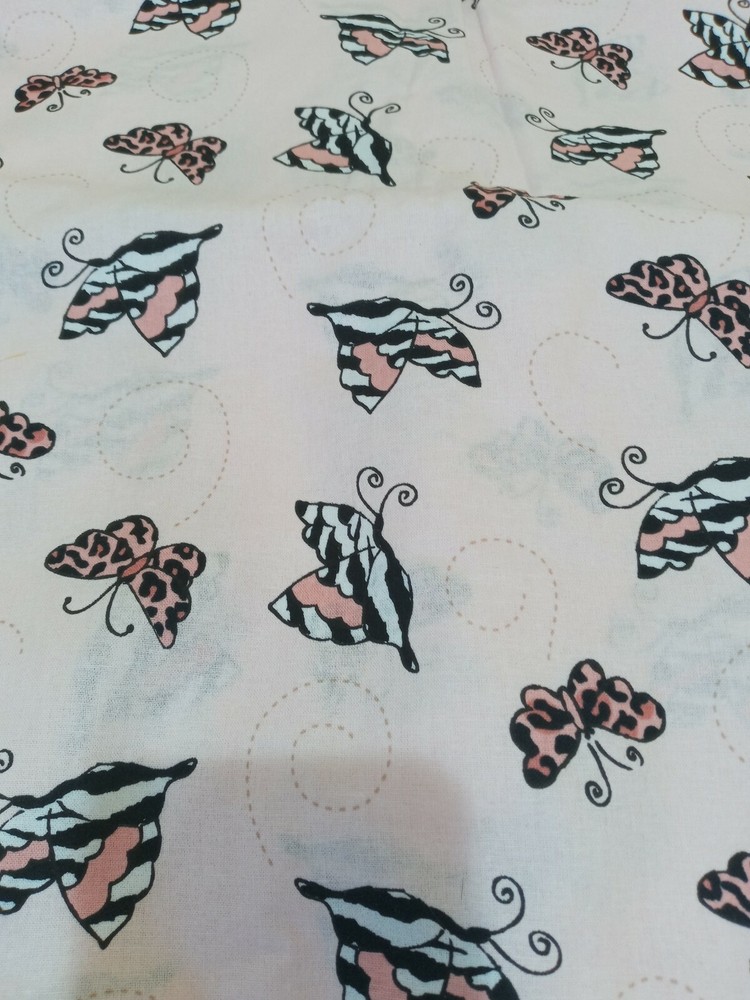 Pink Black And White Butterfly Fabric Cotton Woven Jo Anns spring summer monarch