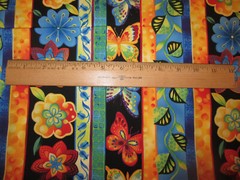 Cotton Fabric Kona Bay 2011 Striped Bright Multicolored Floral Stripe BTY x 44