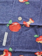 2x Lot Blue Red Apple Print Cotton Sewing Craft Quilting Fabric Interior