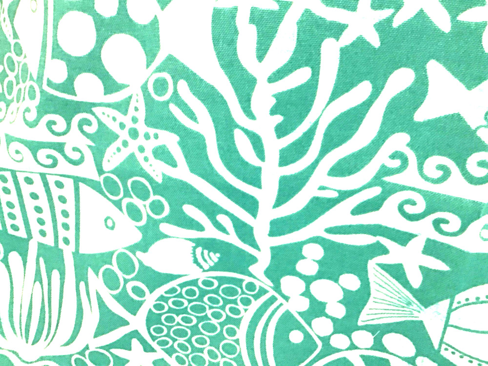 Outdoor Fish Sea Life Print Decorative Richloom Fabric Teal By The Yard