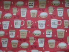SPECIALTY COFFEE CUPS WITH SAYINGS DRINKS COTTON FABRIC BTHY