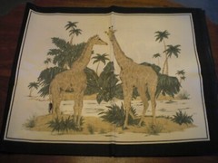 4 African Safari Animals Fabric Quilting Pillow Panels 22 x 17