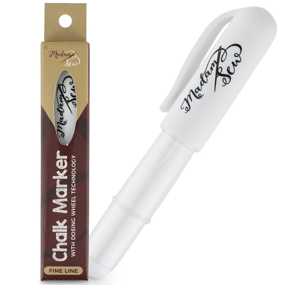 Madam Sew Refillable Tailors Chalk for Fabric – 1 Count (Pack of 1), White