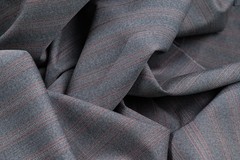 Vintage Mario Zegna Fabric 2.6m 100% Wool Made in Italy Red Stripe